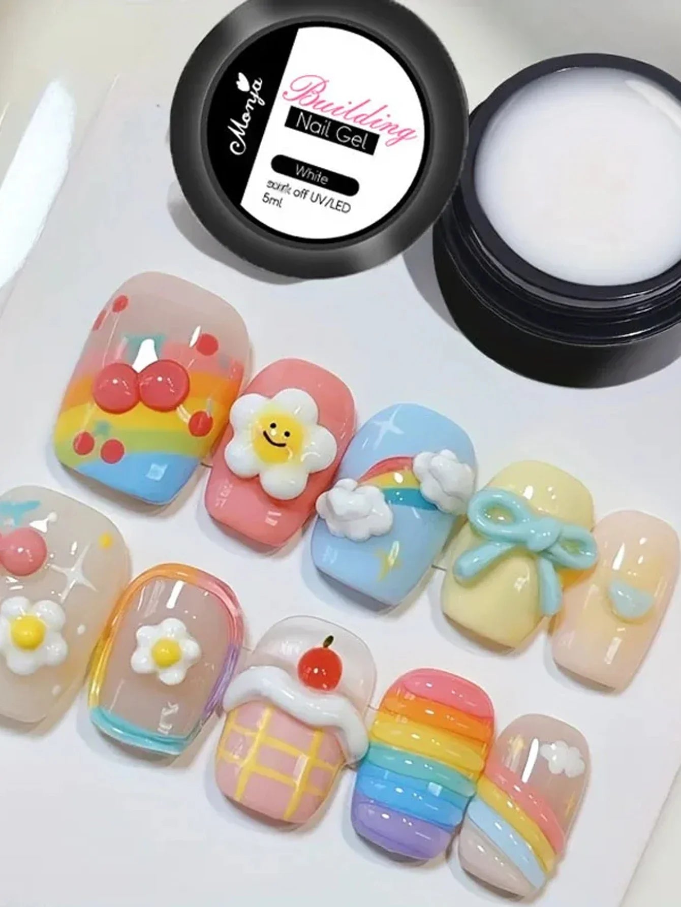 5G Crystal Soft Solid Extension Nail Gel Clear NudePink Aerylie Carving Flower Jelly shaping DlY Model Manicure