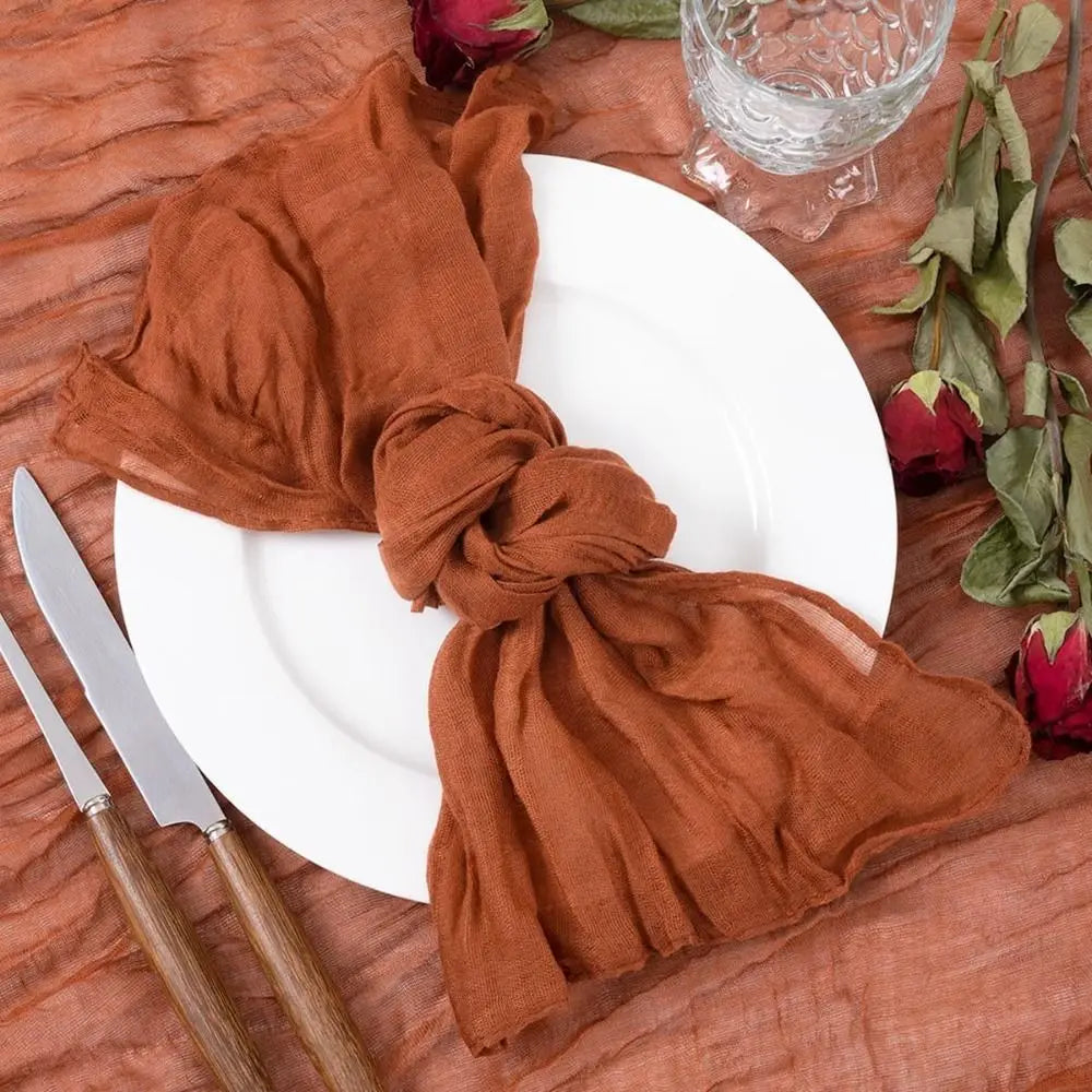 Party Supply Table Decoration Gauze Napkin Soft Thin Cotton Napkin Retro Reusable Placemats Hotel