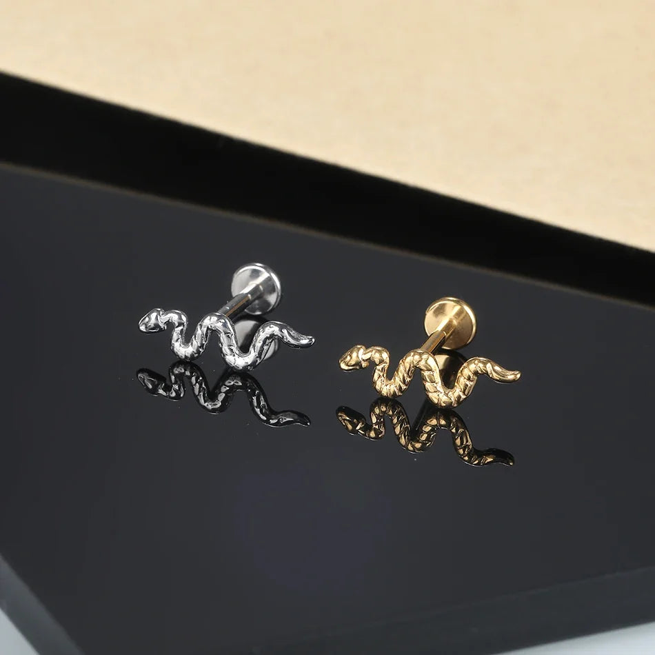 1Pc G23 Titanium Cartilage Stud Earrings for Women Lip Stud Labret Piercing Helix Daith Piercing Body Jewelry