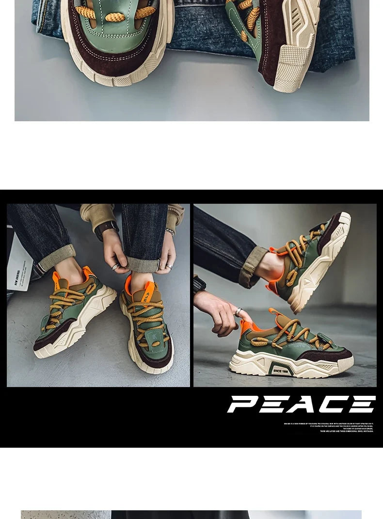 New Men's Casual Sneakers 2025 Spring Fashion Versatile Low-Top Skateboard Shoes for Men Suitable for Outdoor Sports