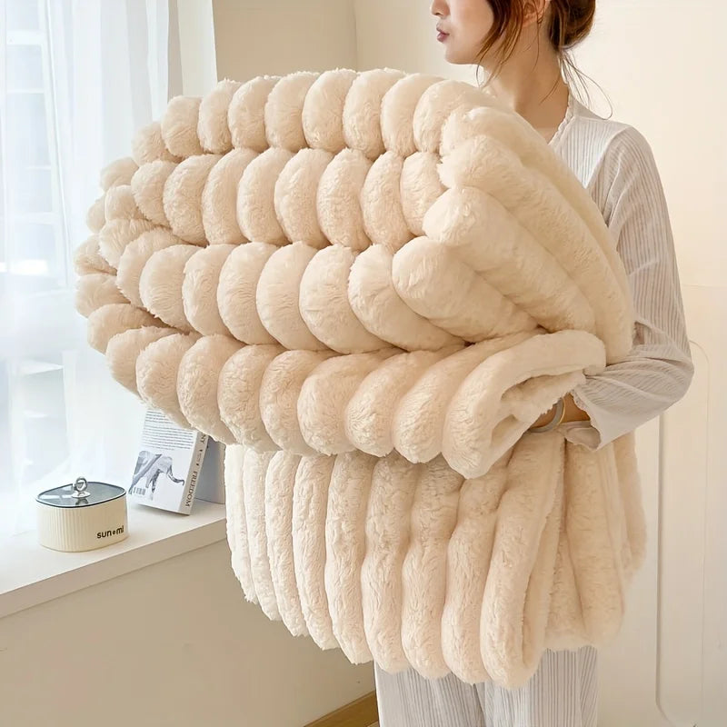 Throw Blanket Keep Warm Winter Bed Blankets Double Sided Queen Duvet Cover Camping Double Bed Cover Bedspread On The Bed