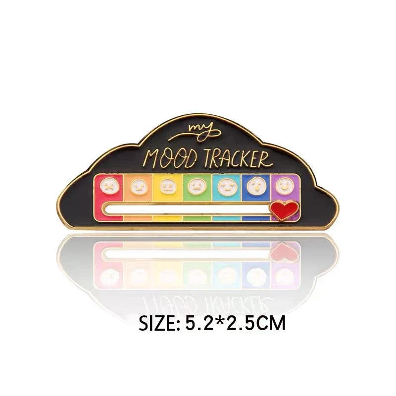 Mood Expression Pins for Women Men My Social Battery Brooches on Clothes Funny Alloy Badge Gifts