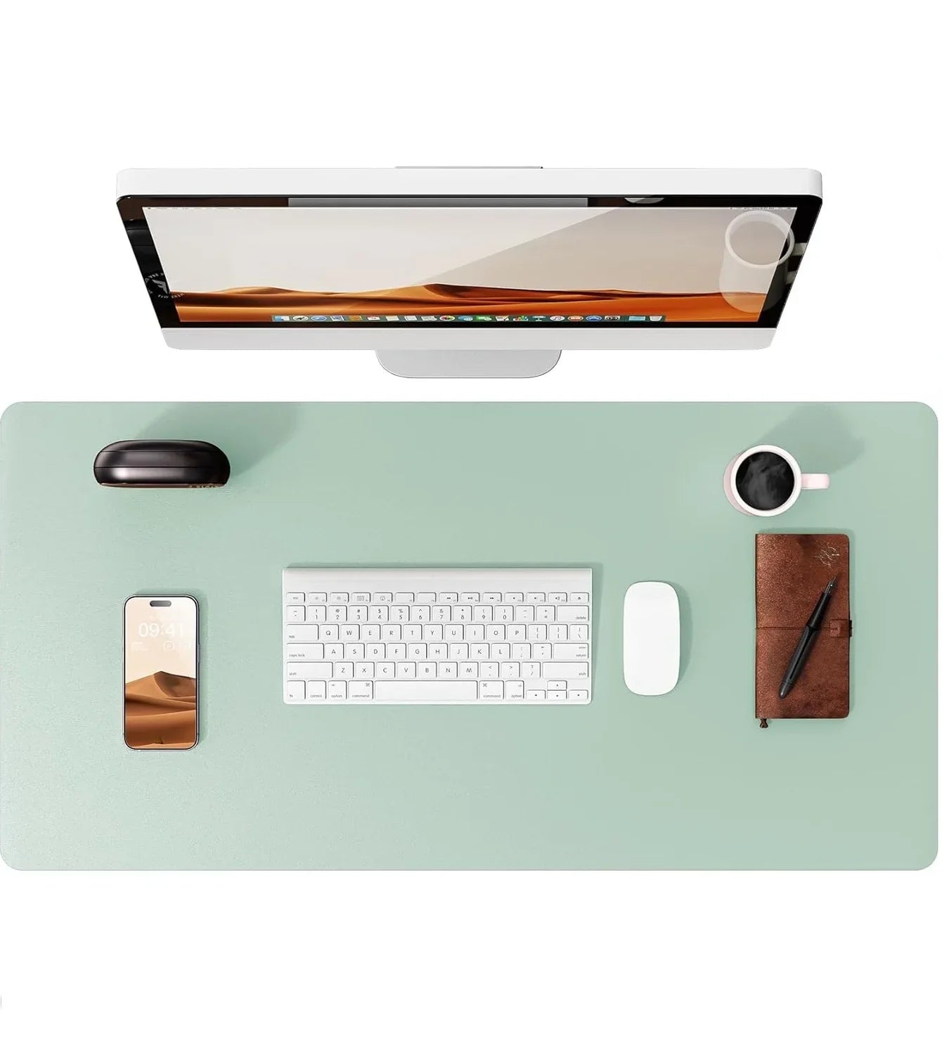 Large Mouse Pad,Office Desk Mat, Leather Desk Pad Protector, Non-Slip PU Leather Desk Blotter, Laptop Desk Pad