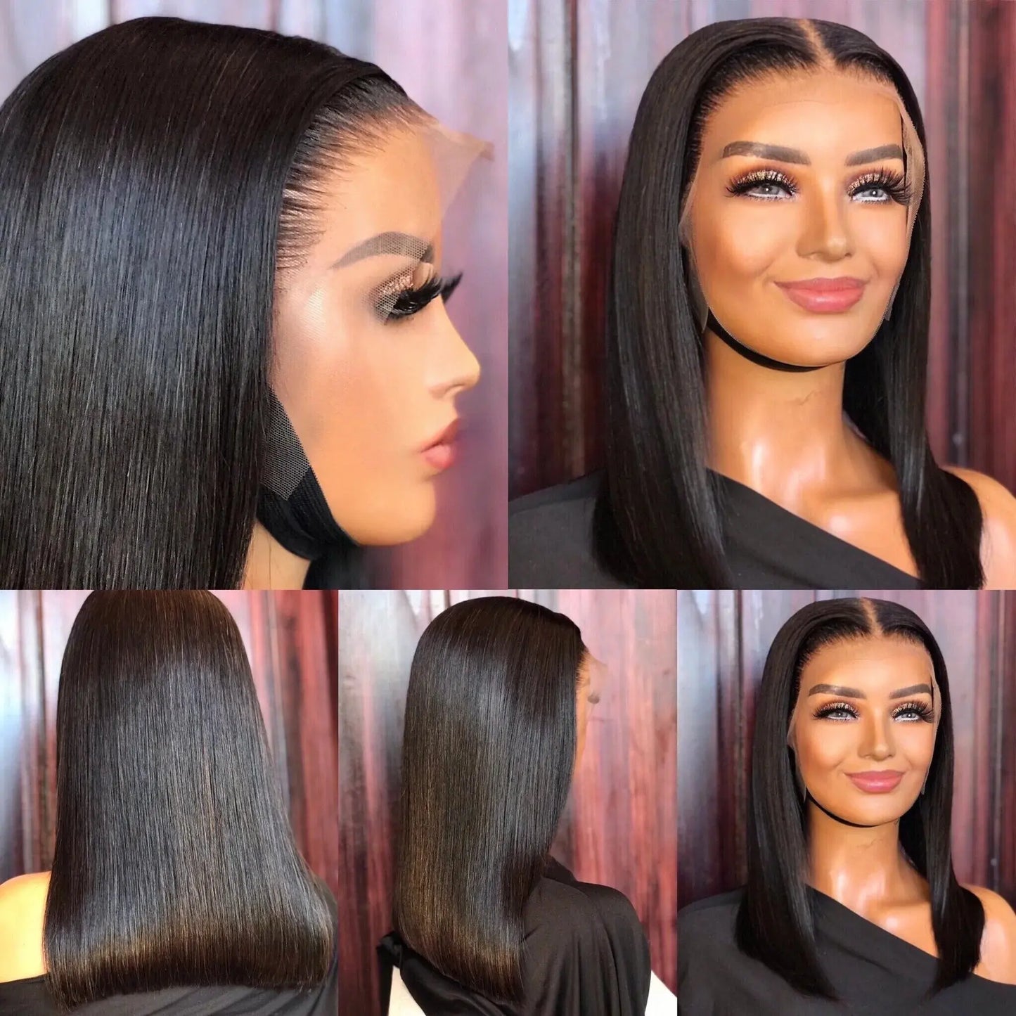 Short Straight Bob Lace Front Wig | 13x4 Brazilian Human Hair for Black Women (Pre-Plucked with Baby Hair)
