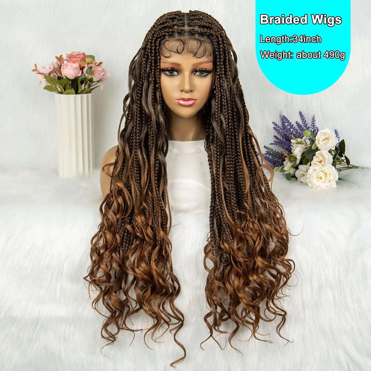 Knotless Box Braids & Dreadlocks Wig | Lace Front with Baby Hair