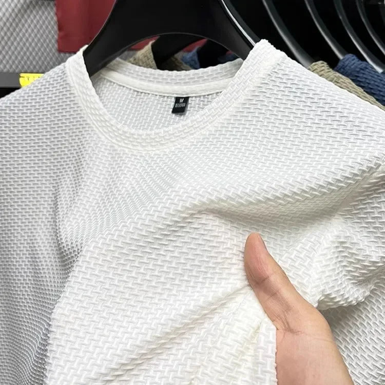 Men's Bamboo Ice Silk Slim Fit Crew Neck T-Shirt