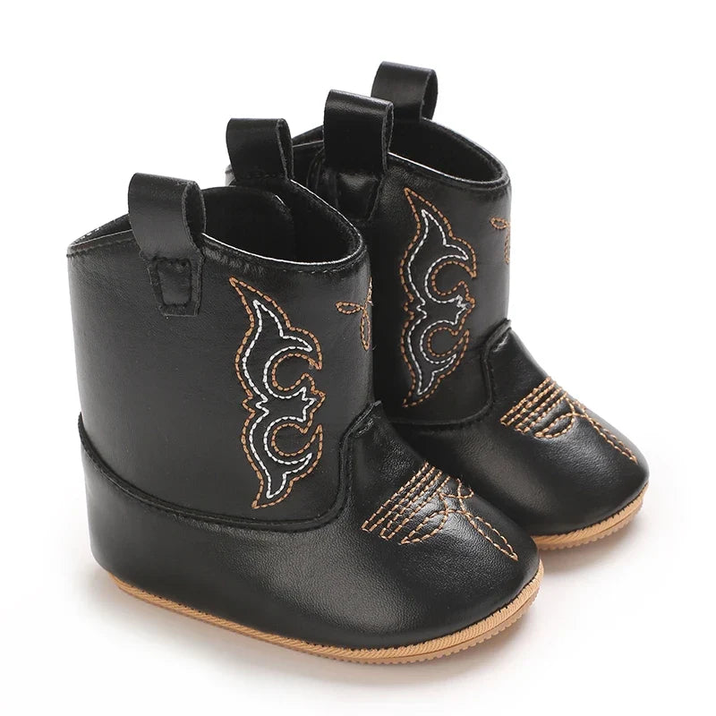 Baby Boys Girls Winter Boots 0-12 Months Western Denim First Walkers Warm Casual Fashion