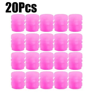 20Pc Luminous Valve Caps Fluorescent Night Glowing Decor Car Motorcycle Bicycle Wheel Hub Valve Stem Cap Styling Car Accessories