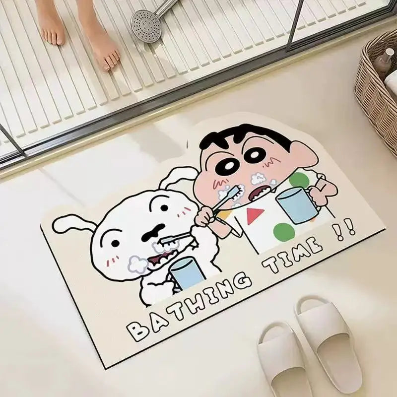 30*40cm Shower Room Water Uptake Mat Quick Drying Fashionable and Exquisite Cartoon Crayon Shin Chan Anime Anime Periphe
