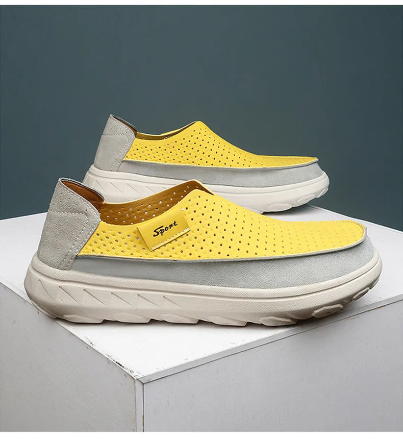 2026 New Men's Casual Shoes Fashion Comfortable Men's Shoes High Quality Leather Men Driving Shoes Handmade Flat Shoes Size 46