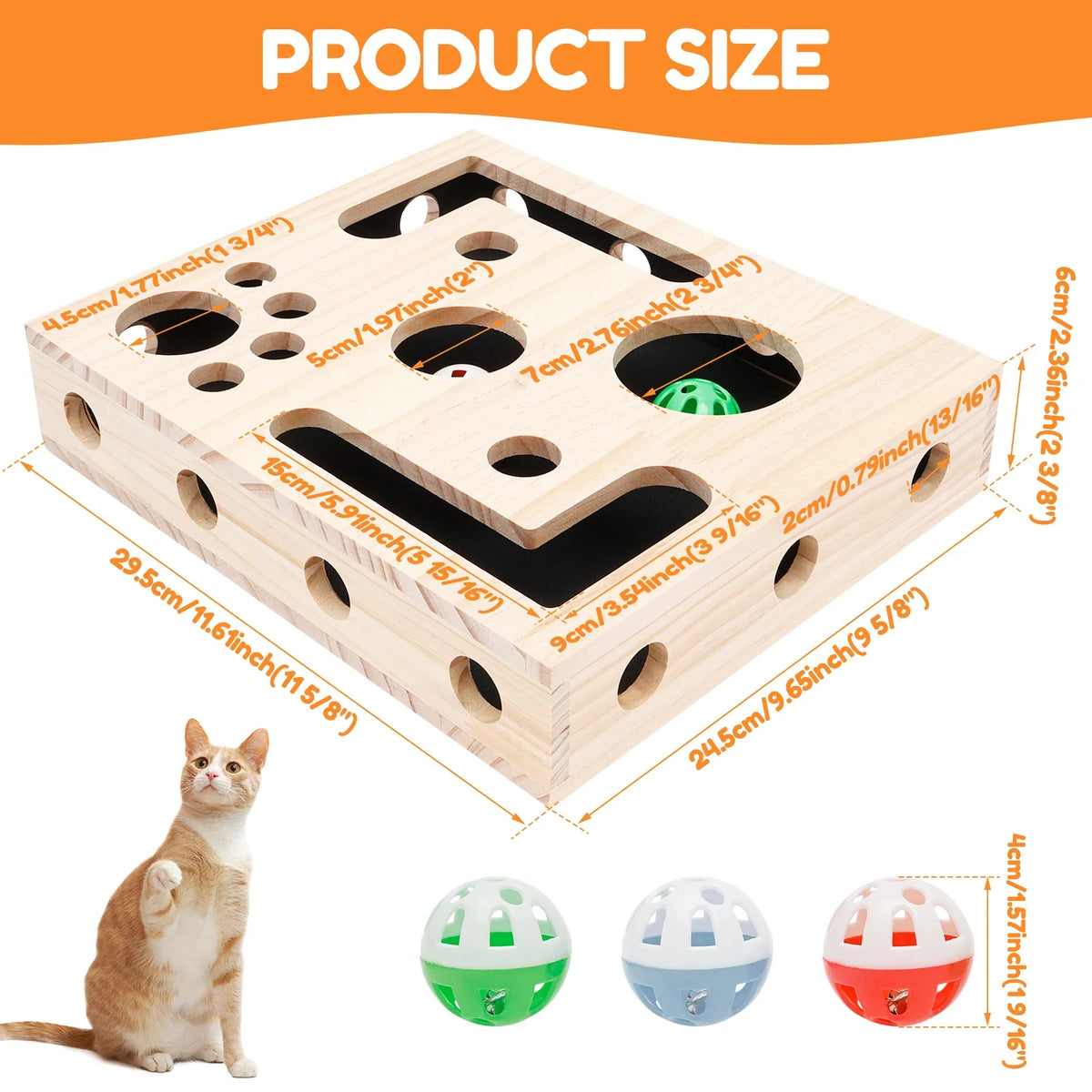 Cat Nail File Box Toy with Bell Ball and Sandpaper Inside Cat Scratch Puzzle Play Nail Care Interactive Pet Toy Stress Free