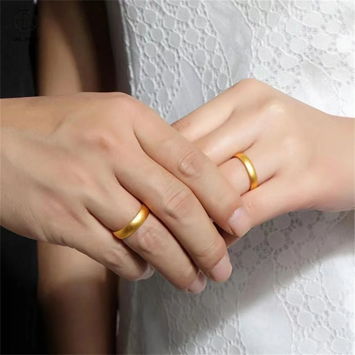 Sand Gold Adjustable Ring Matte Wide Band Openable Fade Resistant Unisex Couple Jewelry Solid Minimalist Gift