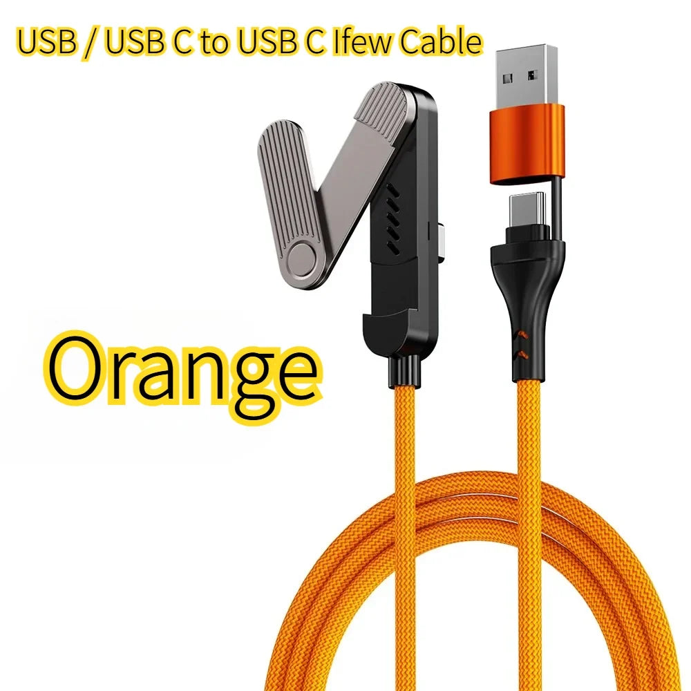 USB Type C Flat Phone Charger Fast Charging Cable C Kick Cable Stand Invisible Support Foldable Holder Charge Bracket For iPhone