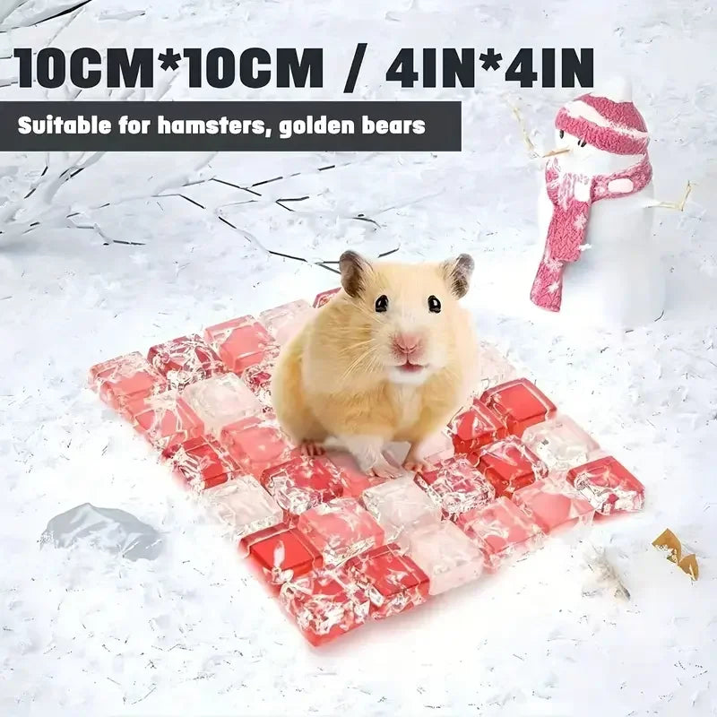 1PC Hamster Cooling Mat Small Glass Marble Summer Heat Dissipation Pad Cold Sleeping Bed Cage Pet Supplies Accessories