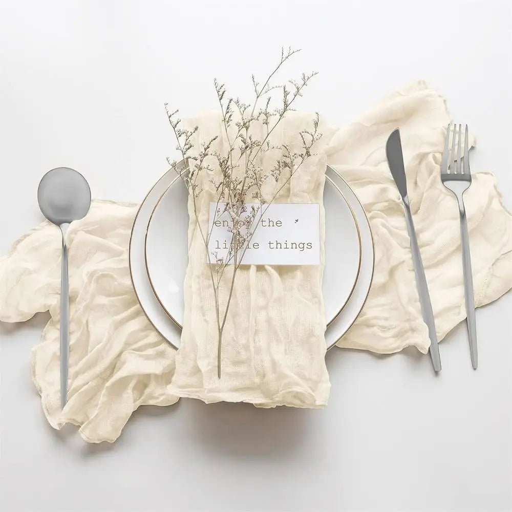 Party Supply Table Decoration Gauze Napkin Soft Thin Cotton Napkin Retro Reusable Placemats Hotel