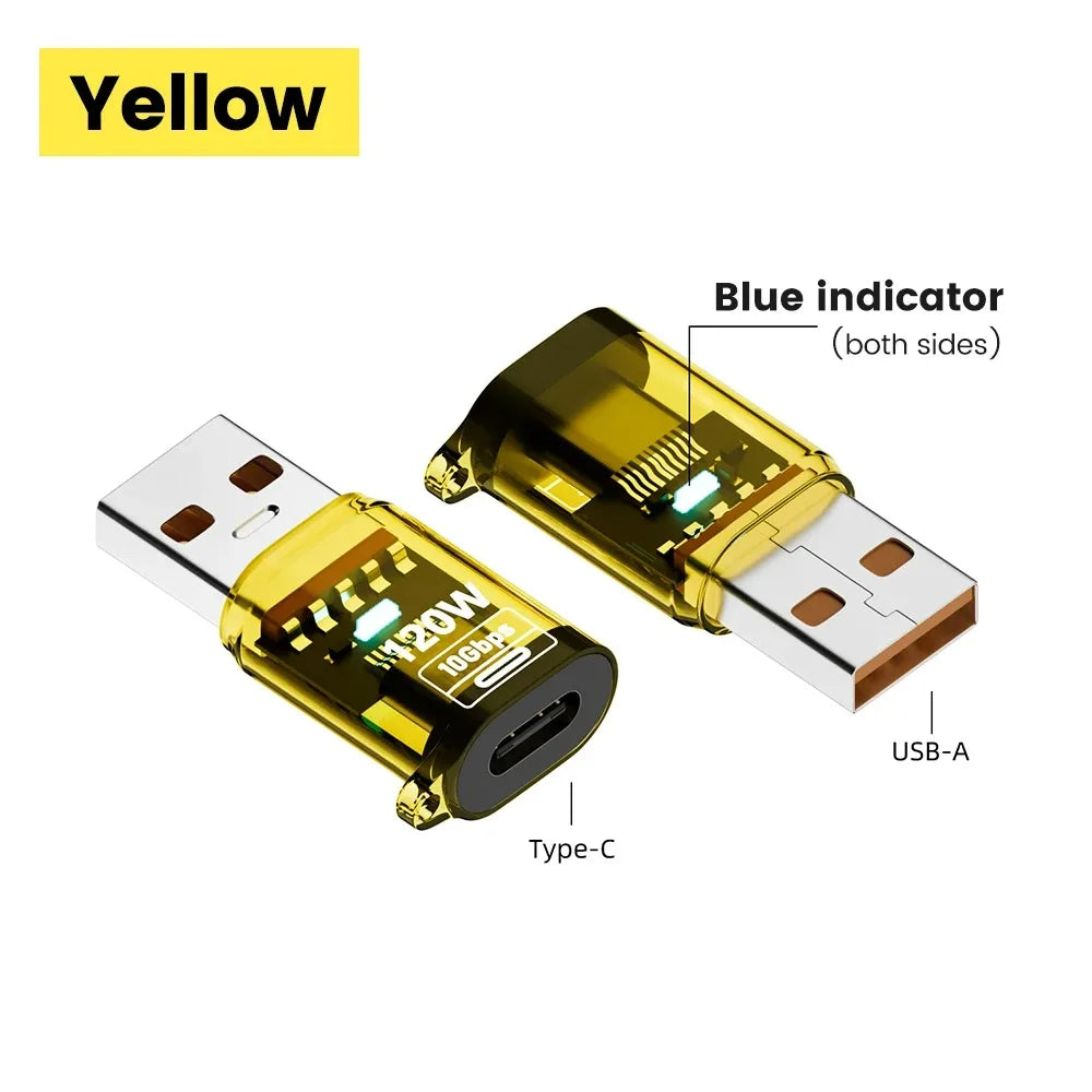 120W USB 3.2 to Type C OTG Adapter Fast Charging 10Gbps Data Audio Transfer For MacBook iPad iPhone 15 16 17 Huawei Xiaomi PC