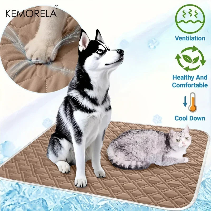KEMORELA Dog Cat Summer Cooling Pad Mat Washable Puppy Big Dog Ice Gel Bed Mattress Cool Mascotas Cushion Blanket Pet supplies