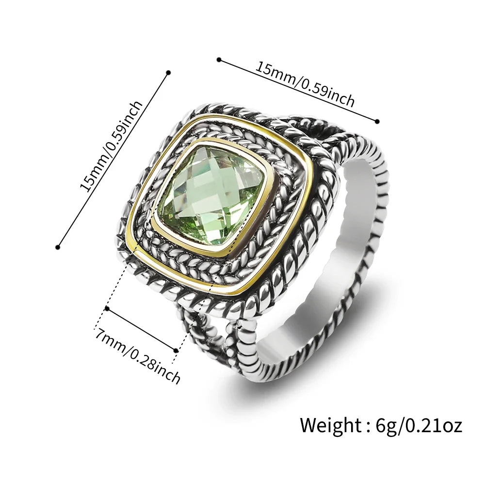 Designer Inspired Two Tone Statement Rings for Women 18K Gold Plated Fashion Brand Engagement Wedding Ring