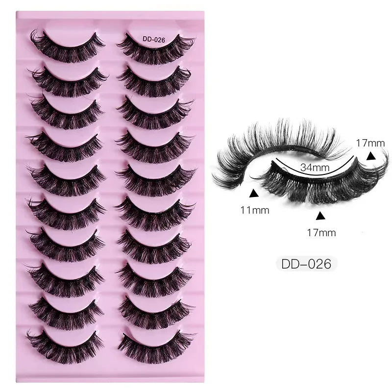 Faux mink eyelashes natural 3d mink lashes makeup volume false eyelashes in bulk cilio H13 E-08