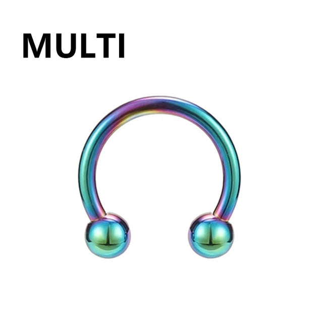 1PC metal Horseshoe Fake Nose Ring C Clip Septum Lip stainless steel Real Piercing Nose Rings Hoop For Women Men Jewelry