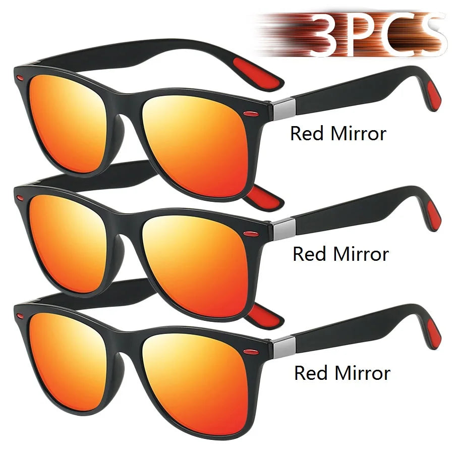 1-2-3PCS Fashion Vintage Square Unisex Driving Fishing Sunglasses Men Women Luxury Brand Designer Sun Glasses Anti-Glare Eyewear