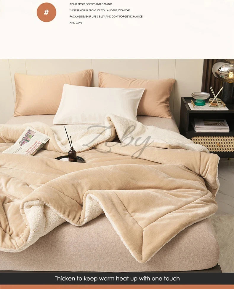 Spring Imitation Lambswool Multi-functional Blanket Queen Blankets for Bed Soft Plush Comfortable Milk Fleece Blanket for Throw