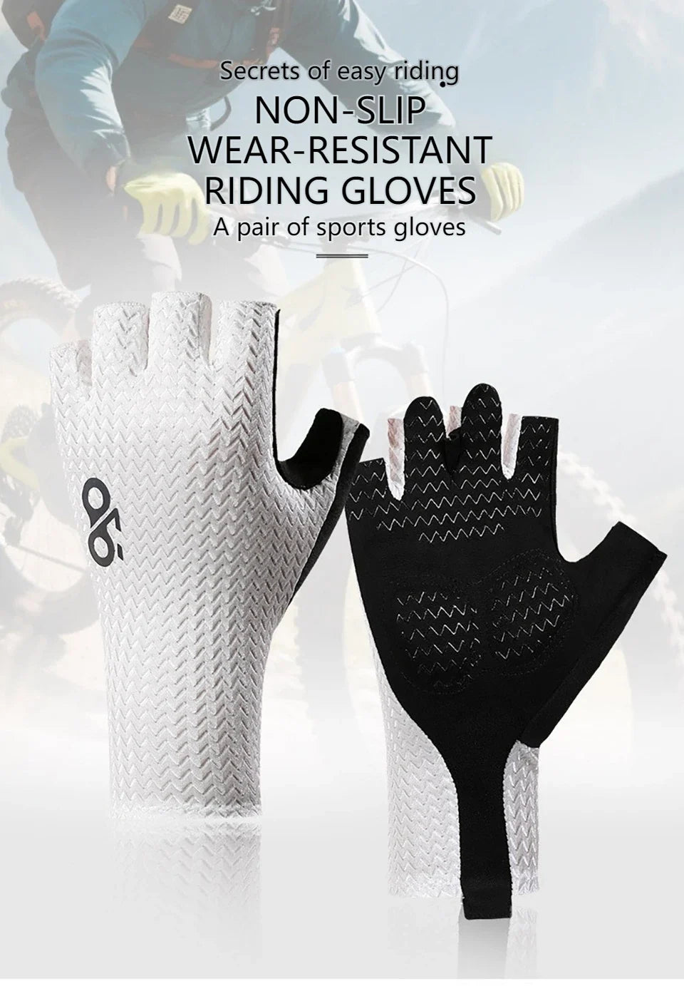 GTUBIKE Summer Breathable Half Finger Cycling Gloves Ultralight Road Bike Gloves Anti-Slip Silicone Pad Cooling Sport Gear