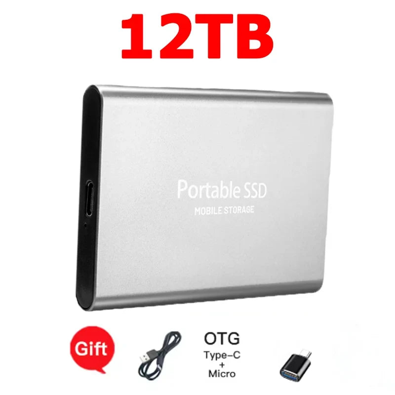 Reliable Slim Storage Device Portable External SSD 1TB 4TB 16TB 128TB High Speed for Notebook Laptop Computer