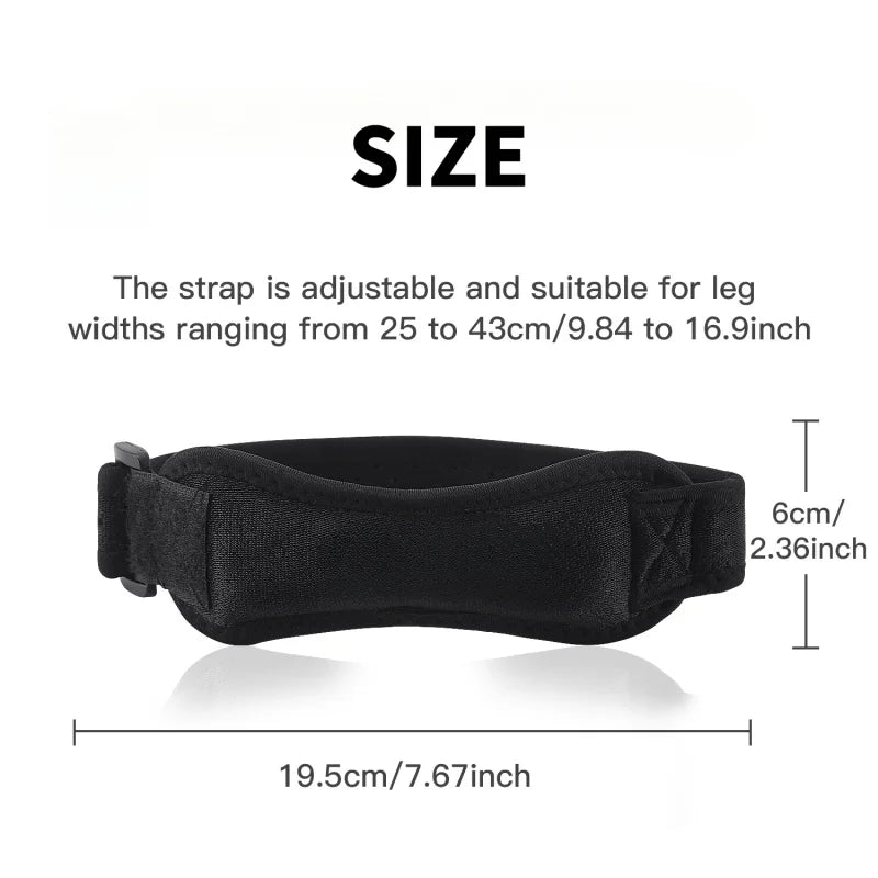 1 Piece Knee Patellar Tendon Knee Strape Brace Adjustable Shock Absorption Compression Knee Pad Sleeve for Basketball