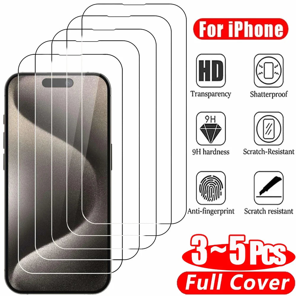 Glass Film For iPhone 18 17 16 15 Pro Max Screen Protector For iPhone 11 12 13 14 15 Pro Tempered Glass IPhone13 Mini 16 Plus