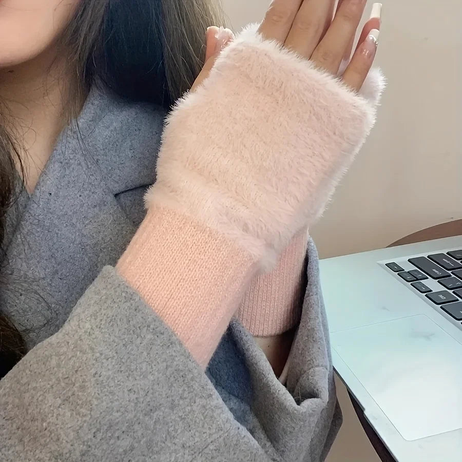 Hand Washable Fingerless Gloves for Women: Comfortable Soft Warm Design, Fashionable Winter Gloves for Cold Weather & Casual Use