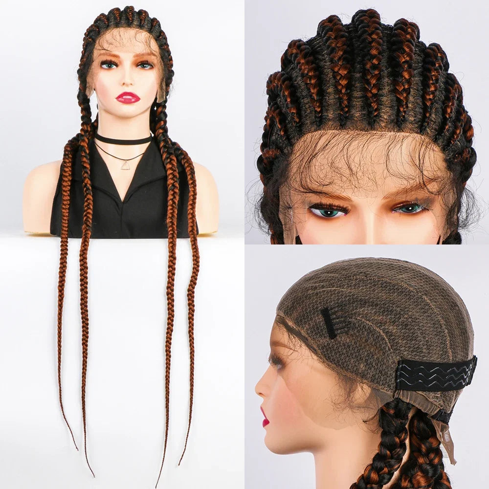 KIMA 36" Long Box Braided Wig with Baby Hair | Full Lace Ghana Braids