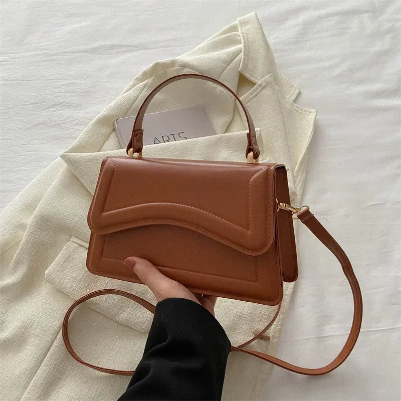 High Quality PU Leather Handbag & Purse for Women | Solid Color Shoulder Crossbody Bag (Lady Messenger, Small Tote for Girls)