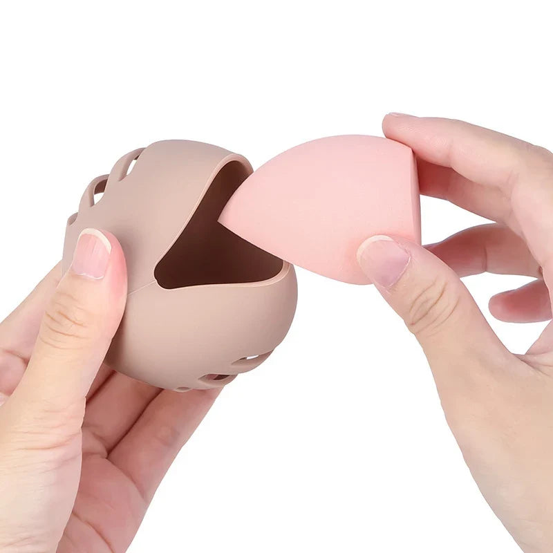 1PC Makeup Sponge Holder Eco-Friendly Silicone Multi-hole Beauty Sponge Storage Case Travel Protable Cosmetic Puff Holder Box