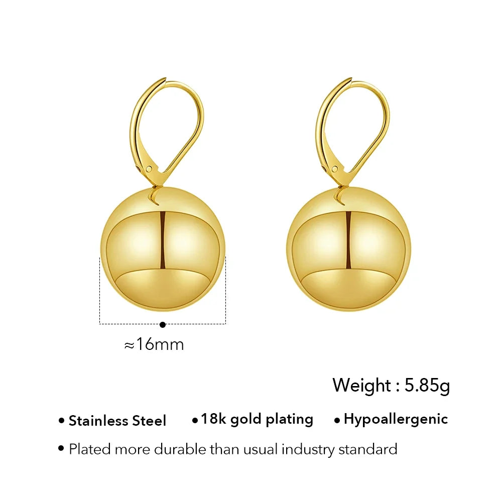 ENFASHION Aretes De Mujer Grossy Hollow Steel Ball Earrings For Women's Stainless steel 18K Plated Gold Fashion Jewelry E251838