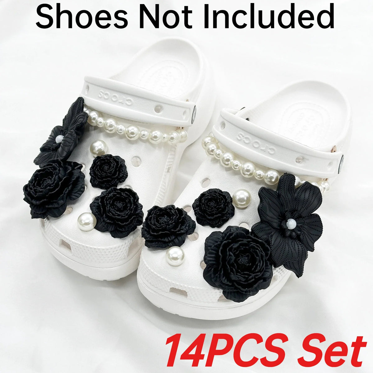 Cute Shoe Charms Set DIY Flower Hole Shoe Buckle Shoes Accessories 3D Flower Bouquet Bone White Hole Shoe Decorations For Women
