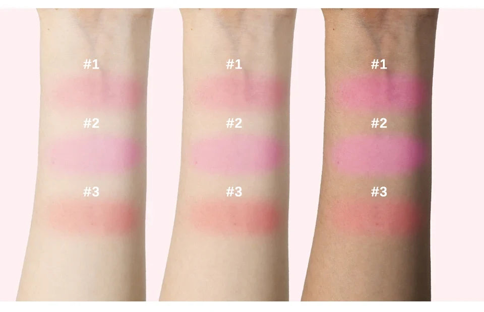 Professional Makeup Powder Blush 12HR Wear Vegan Formula Blusher Makeup Blush in Bar Cosmetics Palette Powder Pink Cream Face