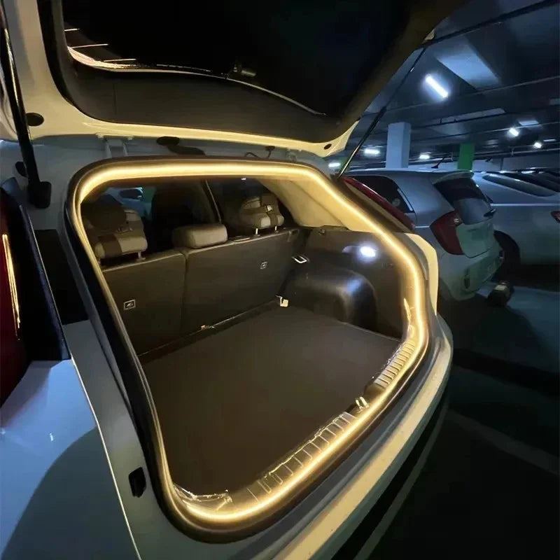 Car high brightness trunk lighting ambient light interior decoration LED wiring free automatic sensing tailgate light strip