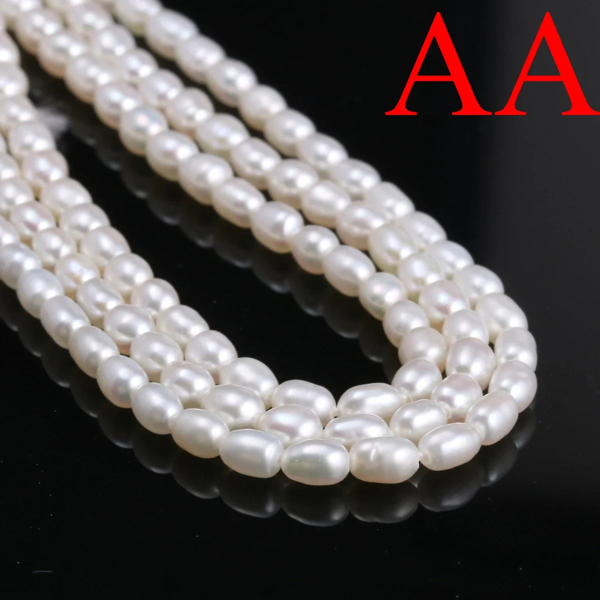 A Natural Freshwater Pearl Bead Rice Shape Christmas Gift Ladies White Jewelry Making DIY Fashion Bracelet Necklace Accessories