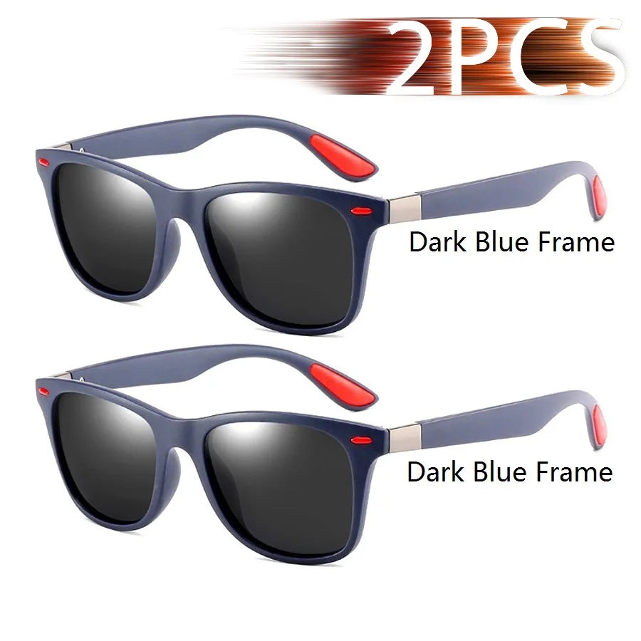 1-2-3PCS Fashion Vintage Square Unisex Driving Fishing Sunglasses Men Women Luxury Brand Designer Sun Glasses Anti-Glare Eyewear