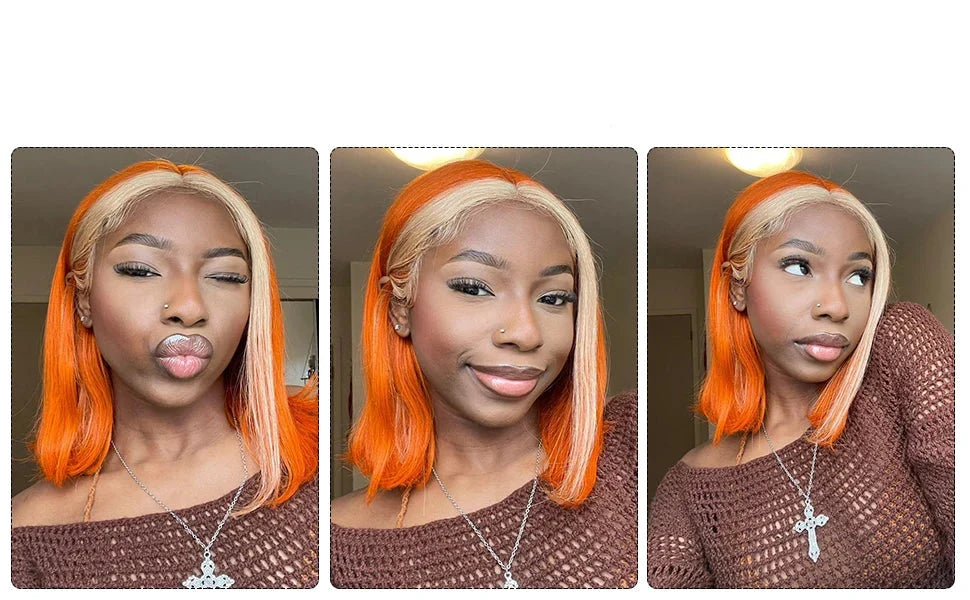 Ginger Short Bob Wig | Straight Human Hair T-Part Lace Front
