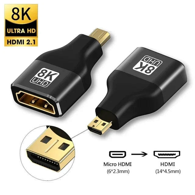 MIZIQIER 8K HDMI 2.1 Adapter 90 270 Degree Male to Female, 8k60Hz 4k120Hz,48Gbps,Compatible PS5/4, HDTV, Roku, TV Stick, PC