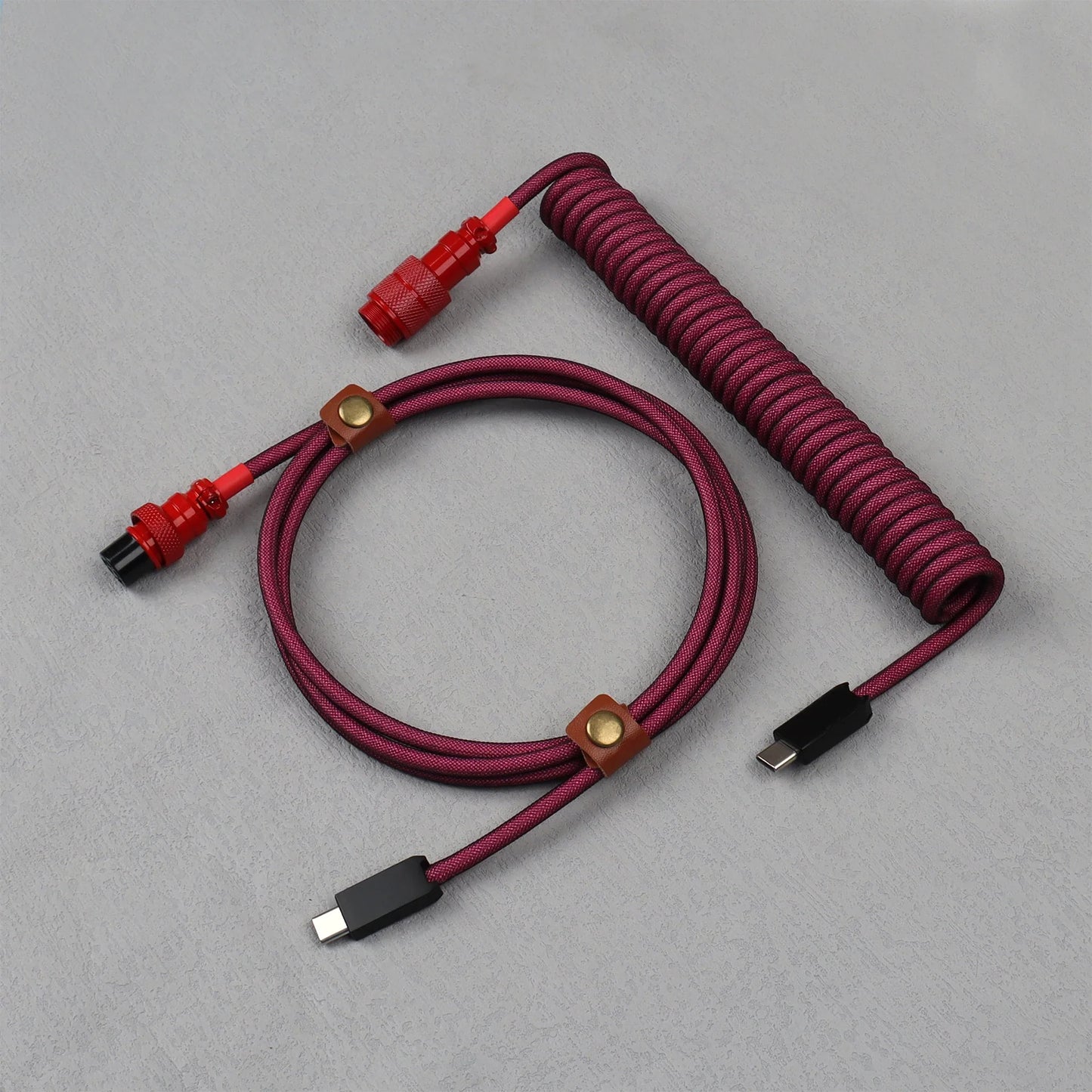 LANO USB-C to Type-C Coiled Cable Gamer Keyboard Custom Coil Type USB C Cable With Detachable Pilot Connector