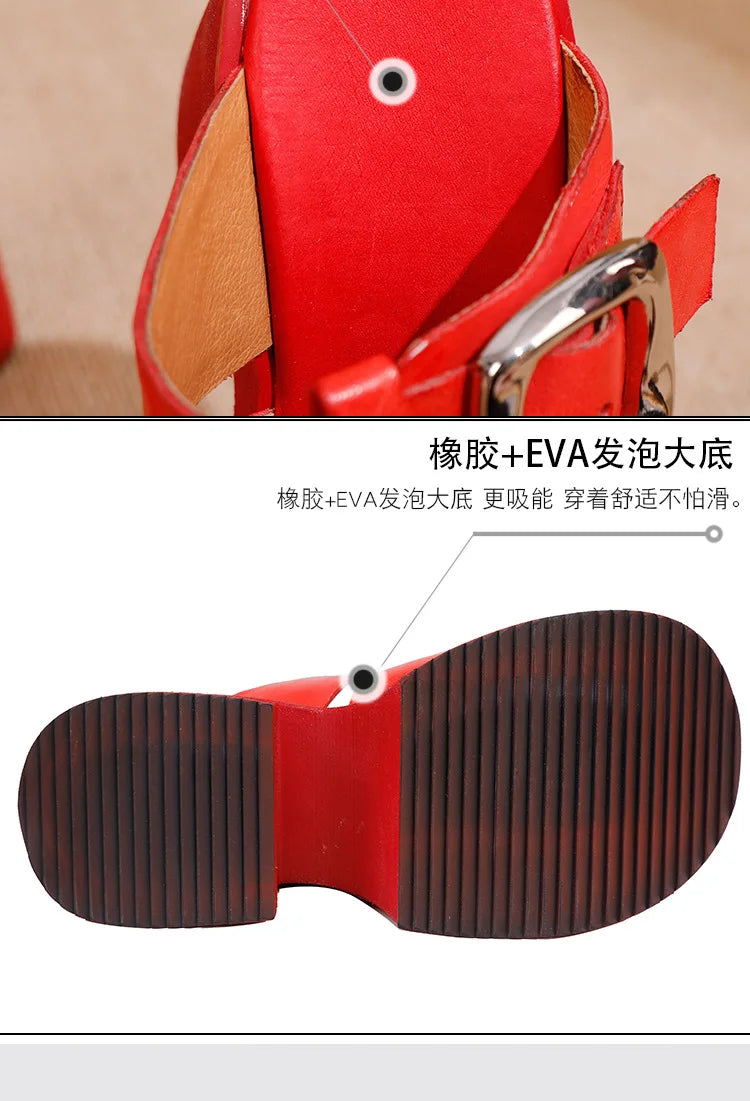 GKTINOO 2026 Summer New Genuine Leather Thick Soled Height Increasing Slippers Fashionable Women's Super High Heels Sandals
