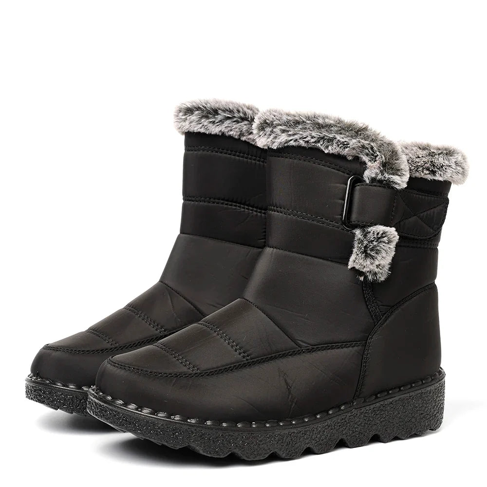 Winter Women Boots Waterproof Snow Boots Plus Size Casual Platform Ankel Boots Warm Fur Women Shoes Antislip Fashion Cotton Shoe
