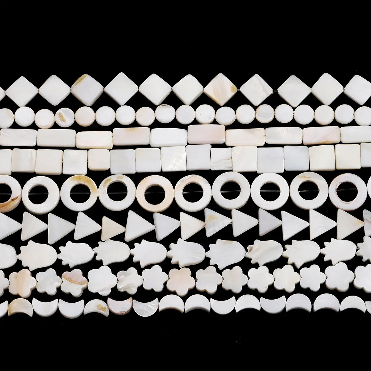 Natural Shell Beads Mother of Pearl Love Star Oval Round Flat Loose Spacer Beads for Jewelry Making DIY Charm Bracelet Necklace