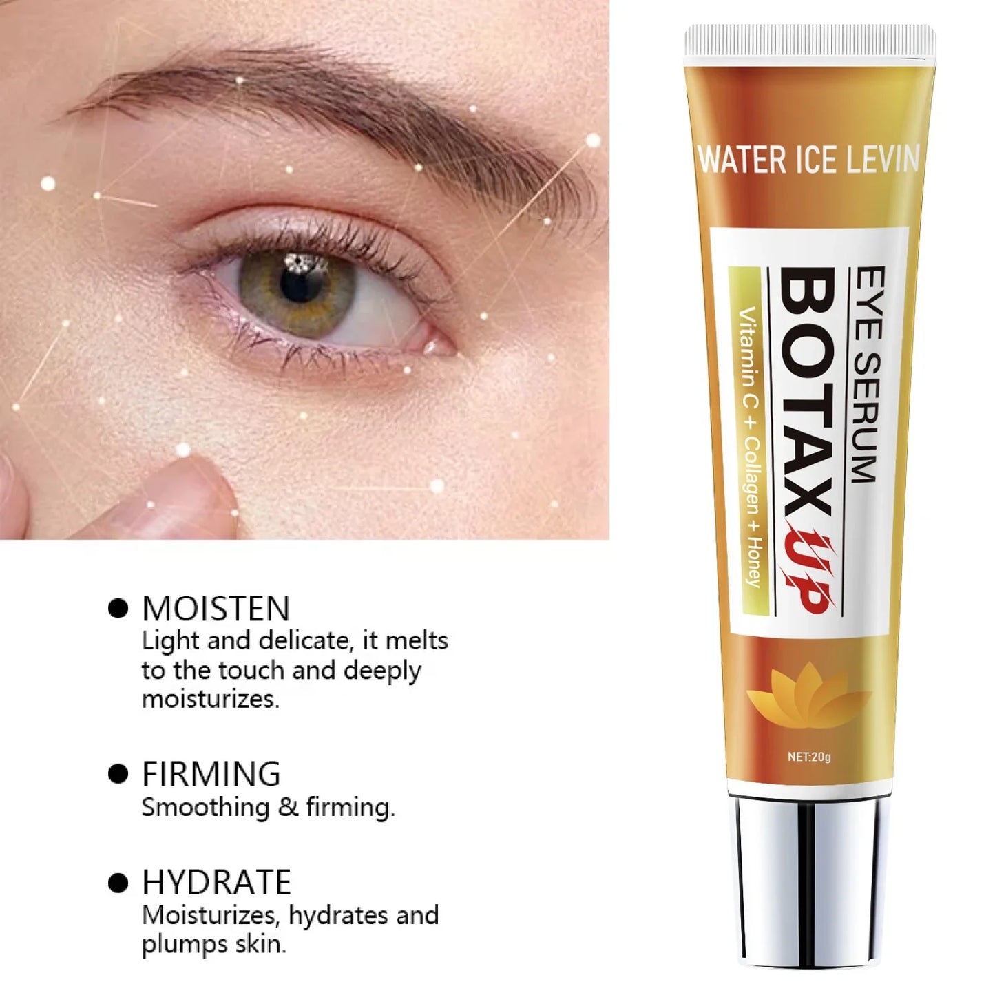 Eye Cream with Vitamin C & Collagen for Dark Circles, Moisturizing & Brightening, 20g Buy 1 Get 1 Free, Fast Shipping