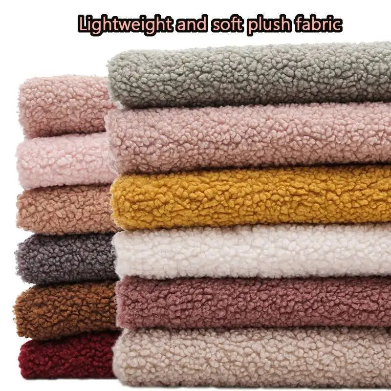 New Teddy Velvet Curled Plush 45x50cm Home Lamb Plush Fabric Soft Artificial Fur Polyester Fiber Mink Fabric DIY Plush Doll
