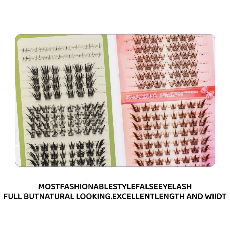 DINGSEN Eyelash Clusters Book Large Capacity Volume Individual Lashes Book Natural Long DIY Cluster Eyelash Extensions Makeup