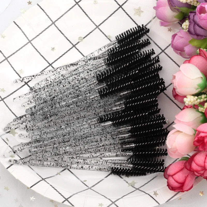 5/50Pcs Black Lashes Brush Cosmetics False Eyelashes Supplies Reusable Makeup Brushes Eyebrow Brush Mascara Wands Make Up Tools